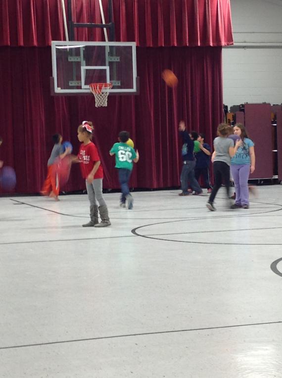 4th Grade Students Playing Basketball