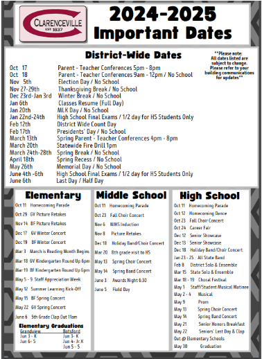 Printable 2024-25 District Calendar